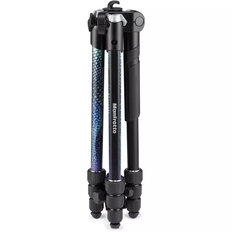 Manfrotto MKELMII4BL-BH Element MII Trípode de aluminio de 4 secciones con rótula, azul