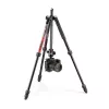 Manfrotto MKELMII4RD-BH Element MII Trípode de aluminio de 4 secciones con rótula, rojo