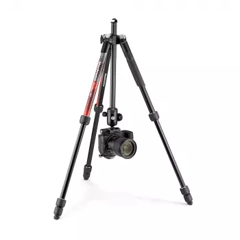 Manfrotto MKELMII4RD-BH Element MII Trípode de aluminio de 4 secciones con rótula, rojo