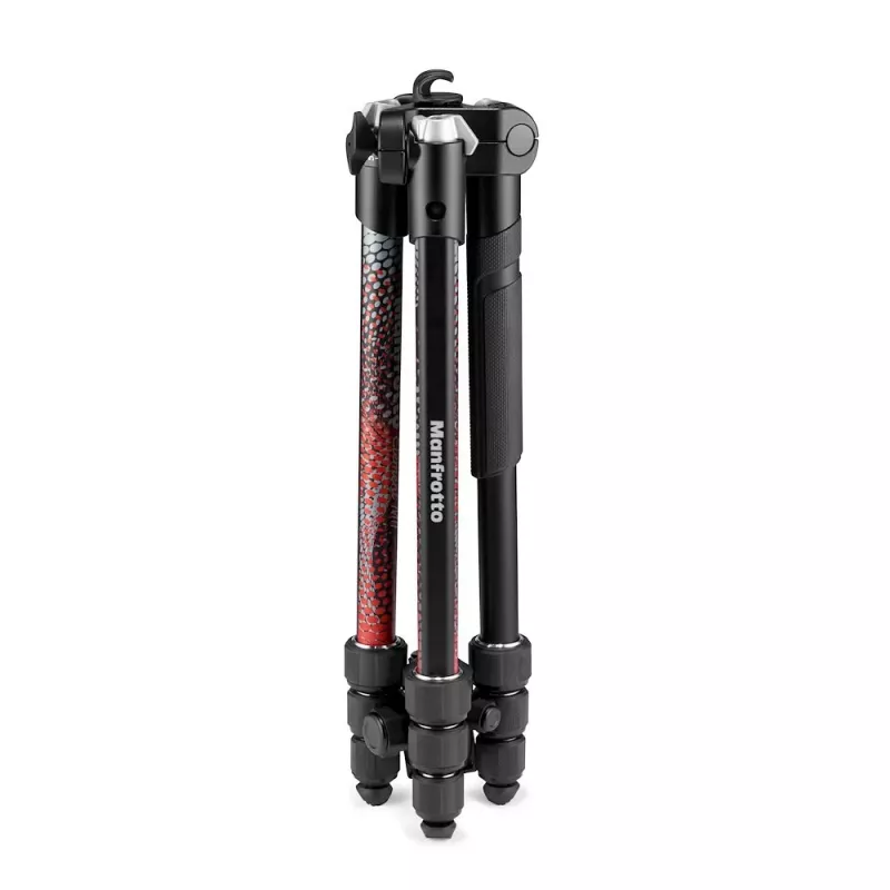 Manfrotto MKELMII4RD-BH Element MII Trípode de aluminio de 4 secciones con rótula, rojo