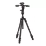Manfrotto MKBFRTC4GTFB-3W Befree GT Trípode de viaje de fibra de carbono con rótula fluida de 3 vías, cierres de rosca, capacidad 10 kg, altura máx. 164 cm, negro