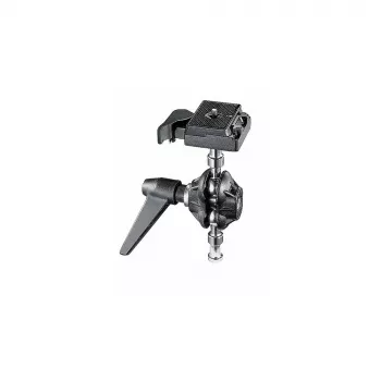 Manfrotto 155RC cabezal de trípode de dos ejes con acoplamiento rápido, 6 kg de capacidad, 360° panorámico, aluminio, negro