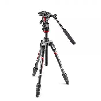 Manfrotto MVKBFRTC-LIVE set de trípode de vídeo de fibra de carbono con cabezal fluido Befree Live