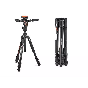 Manfrotto MKBFRLA-3W Befree 3-Way Live trípode de aluminio con cabezal fluido, negro
