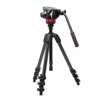 Manfrotto 055 sistema de trípode de vídeo de fibra de carbono con cabezal fluido 502AH