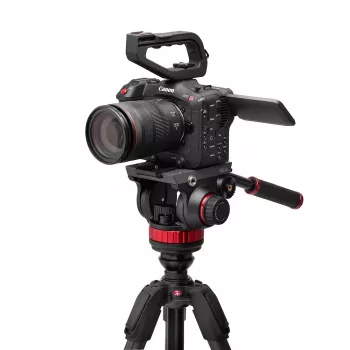 Manfrotto 055 sistema de trípode de vídeo de fibra de carbono con cabezal fluido 502AH