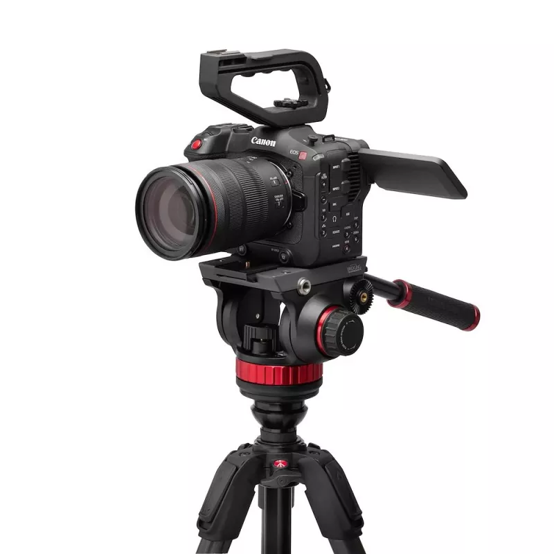 Manfrotto 055 sistema de trípode de vídeo de fibra de carbono con cabezal fluido 502AH