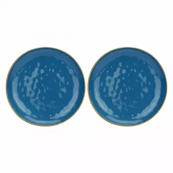 ROSE&TULIPANI Concerto Blu Avio Set de 2 platos redondos 32 cm azul marino