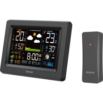 Sencor SWS 4500 estación meteorológica negra / pantalla LCD en color / sensor inalámbrico