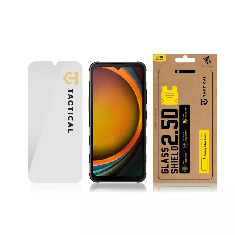 Tactical Glass Shield 2.5D protector de pantalla de cristal templado para Samsung Galaxy XCover 7, transparente