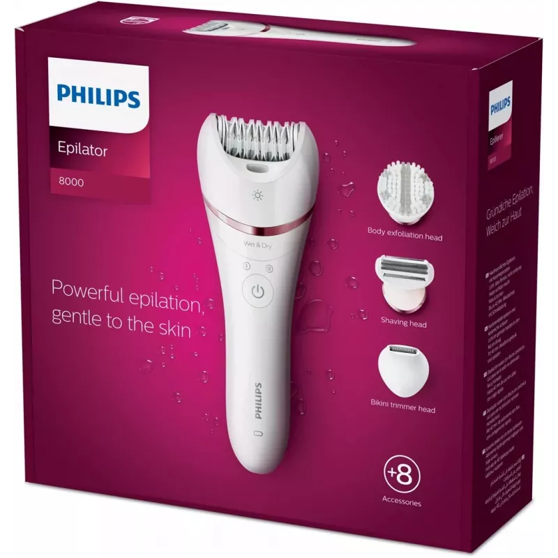 Philips 8000 Series depiladora BRE735/00 depiladora en húmedo y en seco