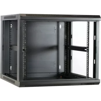 DSIT DS6609 armario de servidor de pared 9U con puerta de cristal, 600x600x501 mm, negro