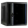 DSIT DS6612ZP-DOUBLE armario de servidor de pared 6U con puerta de vidrio templado y laterales perforados, 600x450x370 mm, negro