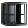 DSIT DS6612ZP-DOUBLE armario de servidor de pared 6U con puerta de vidrio templado y laterales perforados, 600x450x370 mm, negro