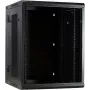 DSIT armario de servidor de pared 15U con puerta de cristal y laterales perforados, 600x600x770 mm, negro