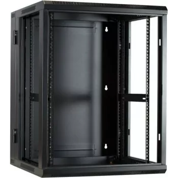 DSIT armario de servidor de pared 15U con puerta de cristal y laterales perforados, 600x600x770 mm, negro