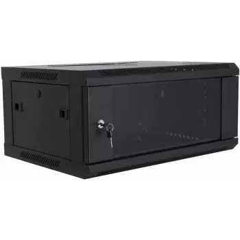 DSIT DS6404 armario de servidor de pared 4U con puerta de cristal, 600x450x280 mm, negro