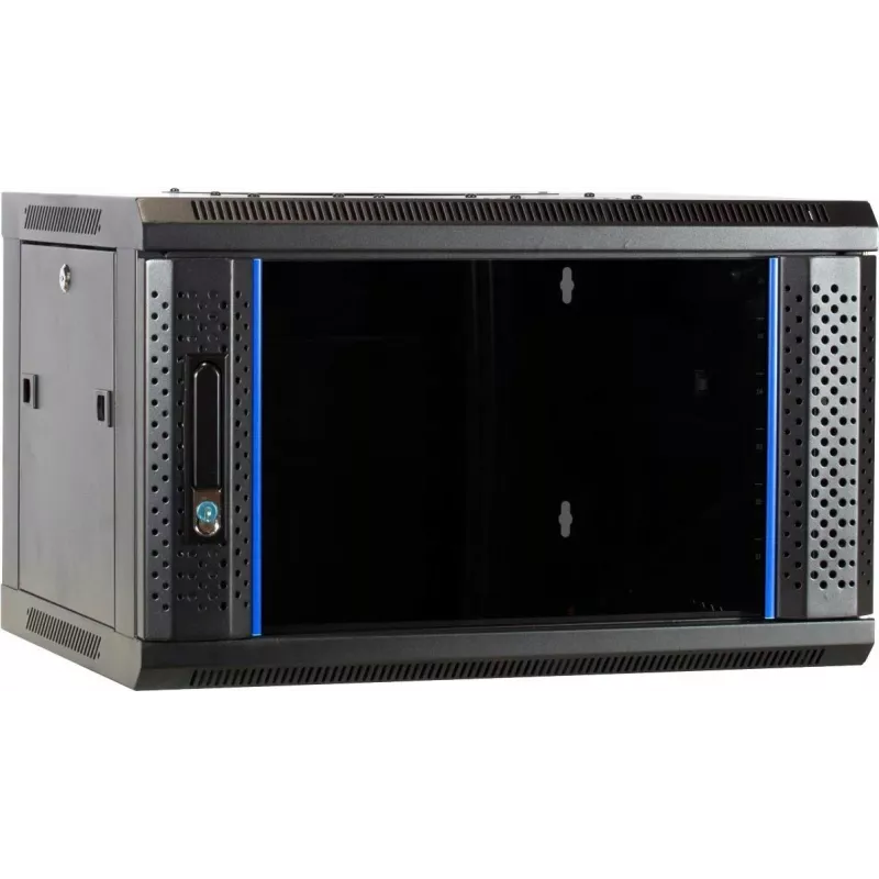 DSIT DS6404 armario de servidor de pared 4U con puerta de cristal, 600x450x280 mm, negro