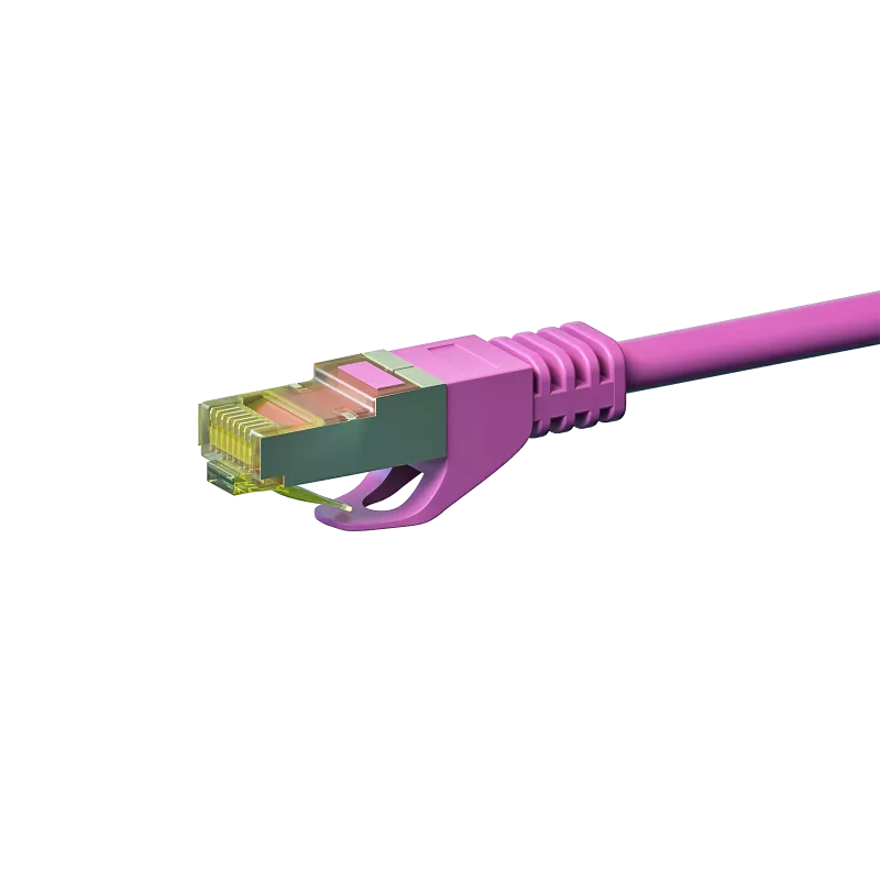 DSIT cable de red RJ45 S/FTP (PiMF) con cable Cat.7, rosa, 1m (DC-79-010)