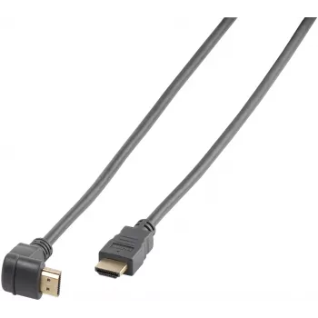 Cable HDMI de alta velocidad con Ethernet Vivanco, acodado a 90 grados, 1.5 m, negro (VVVHDMI30M1M90K)