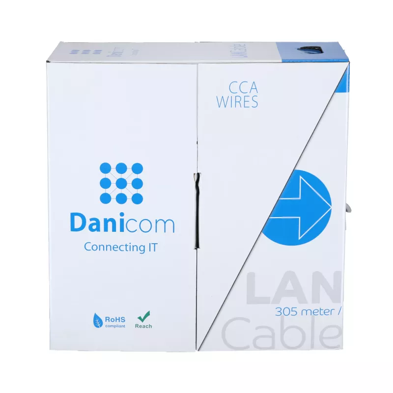Cable de red DSIT CAT6 U/UTP 24/7 flexible 305m gris CCA