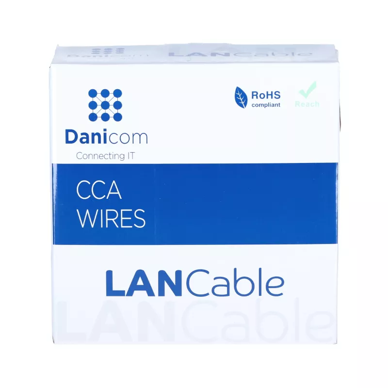 Cable de red de exterior DSIT CAT5e U/UTP AWG 24/1 conductor macizo 100 metros Negro