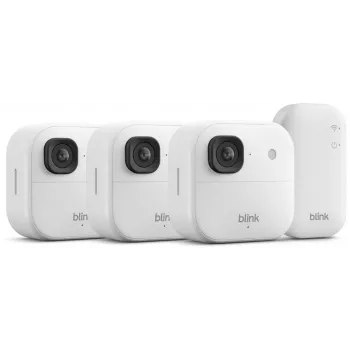 Cámara de seguridad Amazon Blink Outdoor 2K+, sistema de 3 cámaras, blanca (B0F95QGG7M)