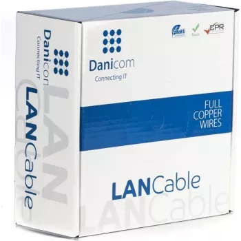 Cable de instalación exterior DSIT CAT7 S/FTP 100m cobre macizo funda de PE negro Fca CPR