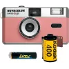 Swiss+Go Novocolor pack de cámara analógica 35mm con flash, rosa (SWI401611)