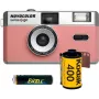 Swiss+Go Novocolor pack de cámara analógica 35mm con flash, rosa (SWI401611)