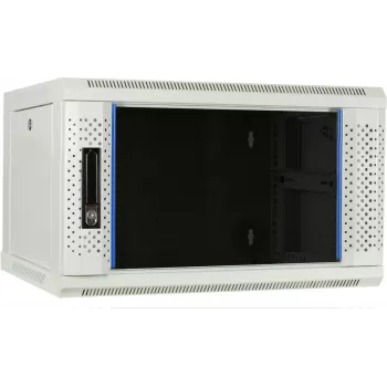 DSIT DS6404W Armario de servidor de pared 4U con puerta de cristal, 600 x 450 x 280 mm, blanco