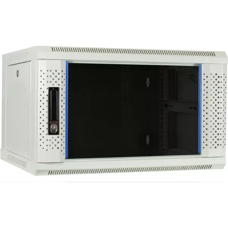 DSIT DS6404W Armario de servidor de pared 4U con puerta de cristal, 600 x 450 x 280 mm, blanco