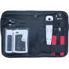 DSIT set de 9 herramientas de instalación y reparación de redes con crimpadora RJ45, comprobador de cables, herramienta de inserción y estuche con cremallera (DC-TOOLSET)