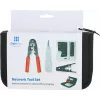 DSIT set de 9 herramientas de instalación y reparación de redes con crimpadora RJ45, comprobador de cables, herramienta de inserción y estuche con cremallera (DC-TOOLSET)