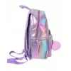 Holo Wow Mochila escolar holográfica para niñas con pompón y correas ajustables WOW00048