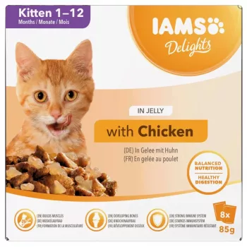 EUKANUBA IAMS DELIGHTS gatitos en gelatina alimento húmedo para gatos 8x85g