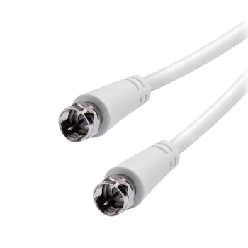 Vivanco VVSAT100MMW cable coaxial blanco de 10m para antena parabólica conector F macho a conector F macho RG6 75 Ohm doble apantallado