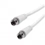 Vivanco VVSAT100MMW cable coaxial blanco de 10m para antena parabólica conector F macho a conector F macho RG6 75 Ohm doble apantallado