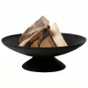 Fire Bowl L brasero de hierro fundido para exterior, 60 cm redondo, para leña y carbón, Negro