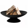 Fire Bowl L brasero de hierro fundido para exterior, 60 cm redondo, para leña y carbón, Negro