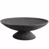 Fire Bowl L brasero de hierro fundido para exterior, 60 cm redondo, para leña y carbón, Negro