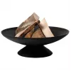 Fire Bowl L brasero de hierro fundido para exterior, 60 cm redondo, para leña y carbón, Negro