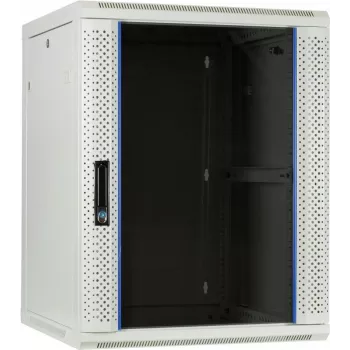 DSIT armario rack de servidor de pared 15U con puerta de cristal, blanco, 600x600x770 mm