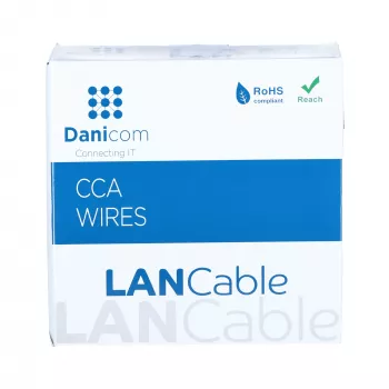 Cable de instalación de red DSIT CAT5e U/UTP con conductor macizo, 100 m, gris