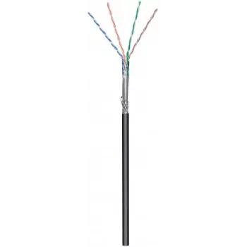 Cable de red exterior DSIT CAT6 S/FTP AWG 26/7 flexible 305m negro CCA