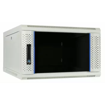 Armario de servidores de pared DSIT DS6604W 4U con puerta de cristal, 600 x 600 x 280 mm, blanco
