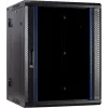 Armario de servidores de pared DSIT 18U con puerta de cristal templado, reversible, 600x600x900 mm, negro