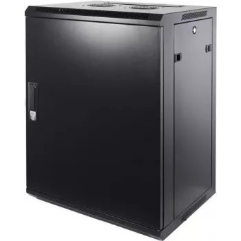 Armario rack de servidores de pared DSIT DS6415M 15U con puerta metálica, 600x450x770 mm, negro