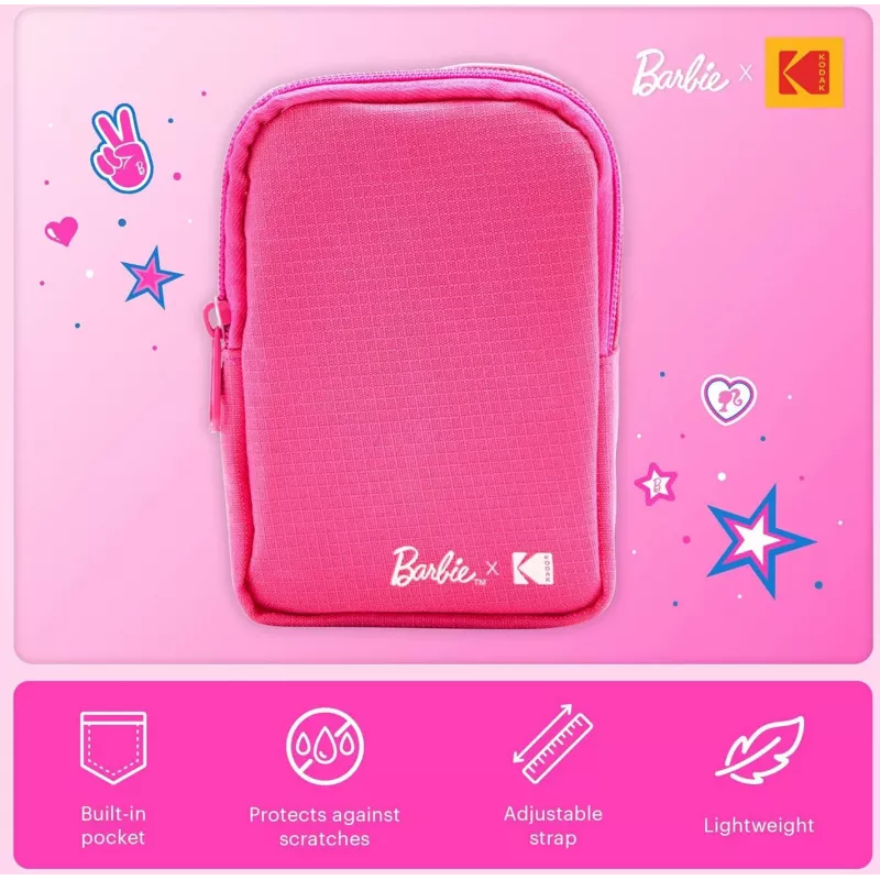 Kodak x Barbie funda blanda con cremallera y correa para colgar para Printomatic y Step Slim, rosa (RODBCMPK)