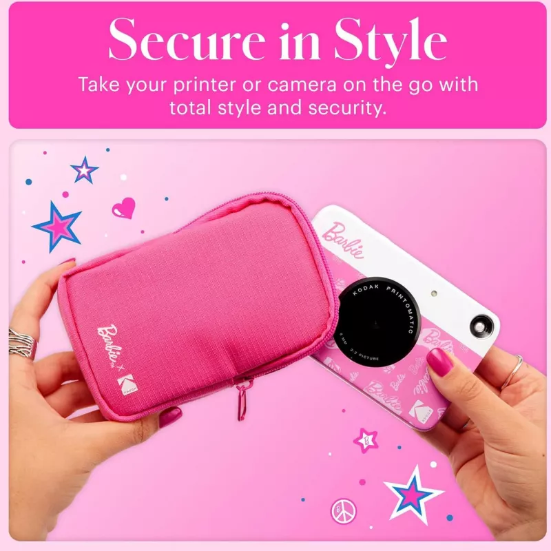 Kodak x Barbie funda blanda con cremallera y correa para colgar para Printomatic y Step Slim, rosa (RODBCMPK)